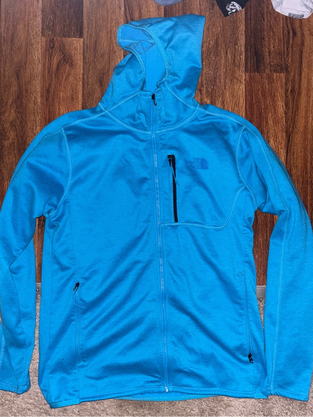The North Face Vibrant Cyan Hooded Full-Zip Jacket